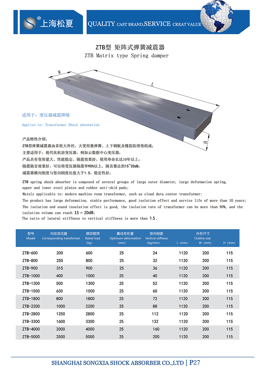 矩陣式<a href='http://v1614.cn' target='_blank'><u>彈簧減震器</u></a>-變壓器專用