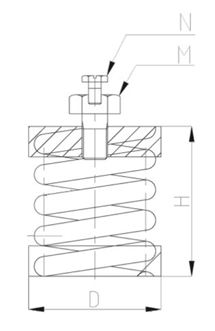 ZTH型<a href='http://v1614.cn' target='_blank'><u>彈簧減震器</u></a>結(jié)構(gòu)圖